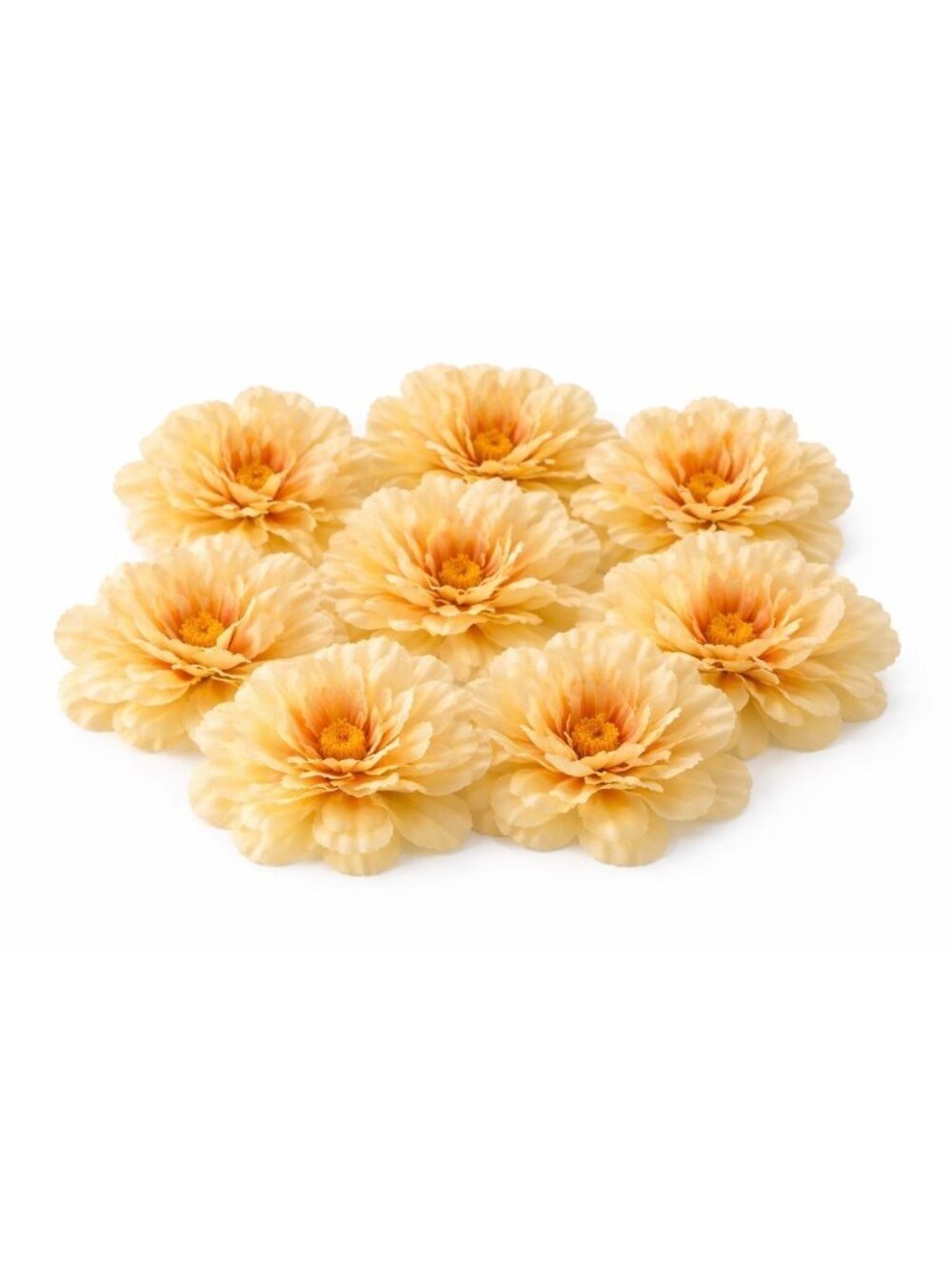 Peach Peony Flowers Set 8 5 Inch Floral Heads Wired Craft Wreath
